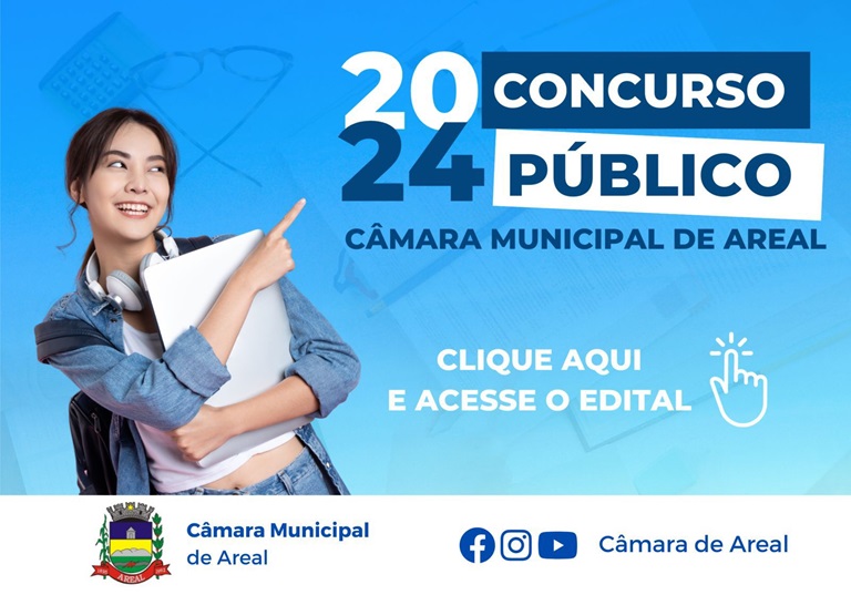 Câmara Municipal de Areal anuncia concurso público